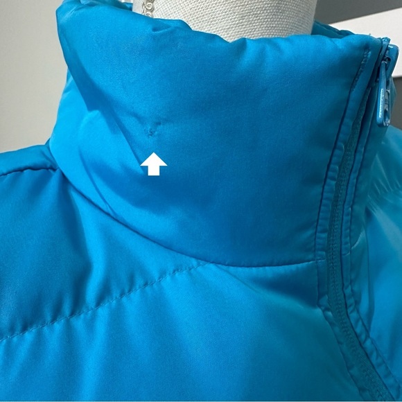 Lands End Puffer Vest SZ Large 14-16 Robins Egg Blue Full Zip Pockets READ - Picture 3 of 9